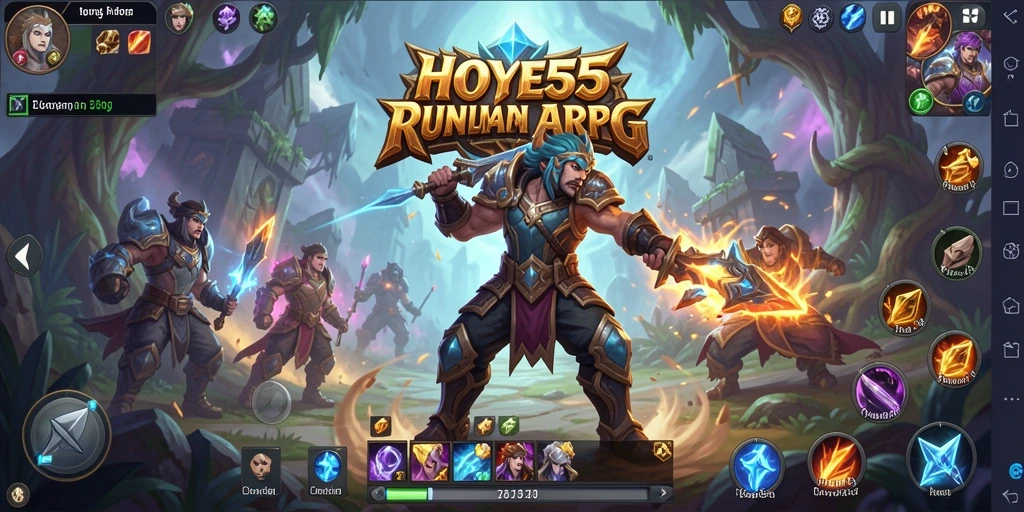 Tangkapan layar gameplay HOYE55 dengan aksi seru dalam petualangan ARPG.