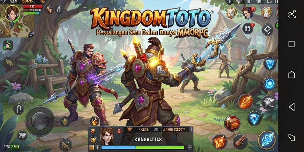 Screenshot KINGDOMTOTO menampilkan aksi seru dalam pertarungan MMORPG.