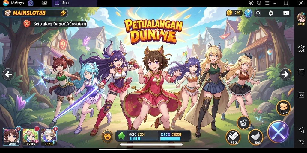 Screenshot gameplay MAINSLOT88 menampilkan aksi seru dan karakter anime yang menarik.
