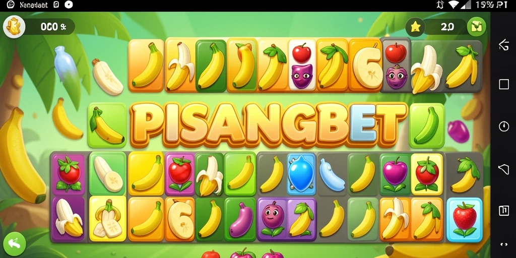 Tampilan gameplay PISANGBET dengan kombinasi buah yang ceria.