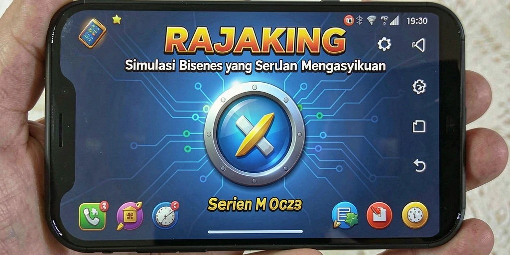 Tampilan gameplay RAJAKING yang menarik dengan berbagai aktivitas bisnis.