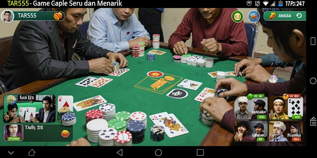 Tampilan gameplay Gaple yang seru dan interaktif di TAR555.